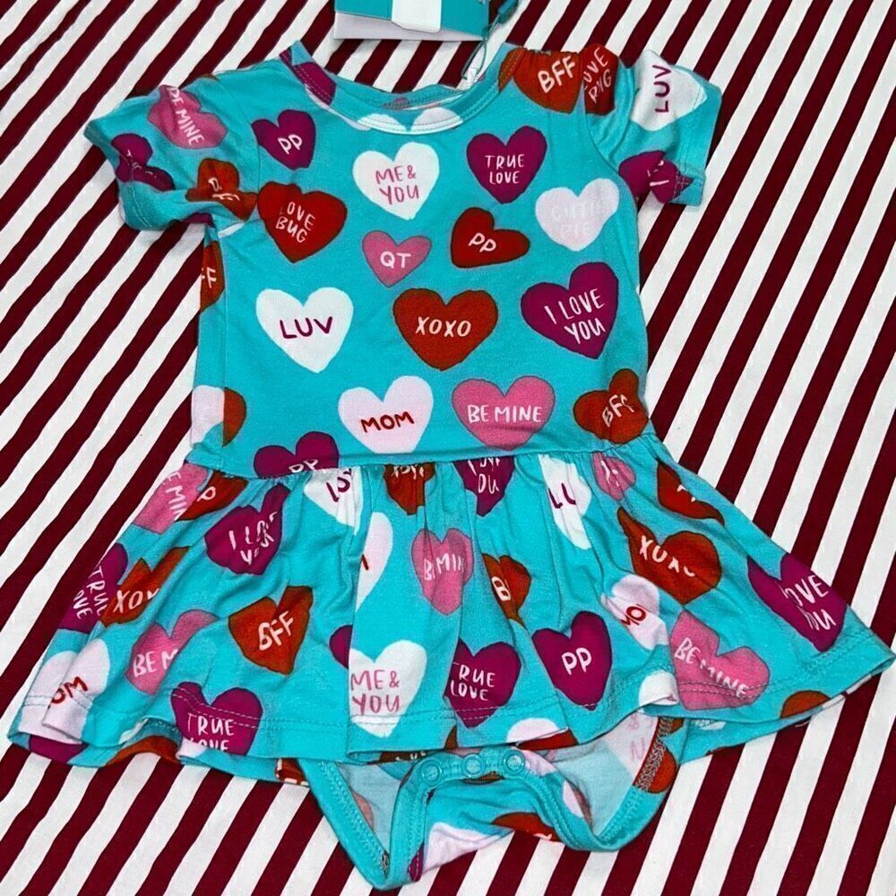 Posh peanut Valerie heart twirl bodysuit 6/12